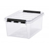 Úložný box, plastový, 8 l, čierne úchytky, SMARTSTORE Classic 10, priehľadný