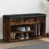 Lavička na topánky dymový dub 82x32x45,5 cm kompozitné drevo-ForU-835030