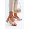 Dámske béžové sandále s ozdobou, 24SD98-6985 BEIGE__30810-37 37