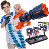 X-SHOT MINIGUN NA ŠÍPKY CRUSHER SADA + ELEKTRONICKÝ ŠTÍT 3 TERČE