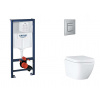 Grohe Rapid SL Set predstenovej inštalácie, klozetu, dosky SoftClose a tlačidla Skate Cosmopolitan, Triple Vortex, kefovaná nerezová oceľ SANI11BB2118-GR