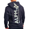 Alpha Industries BACK PRINT ZIP HOODY black pánska mikina Farba: čierna, Veľkosť: 3XL
