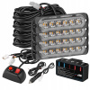 4x STROBOSKOP VÝSTRAŽNÉ LAMPY POMOC ODŤAHOVKA MAJÁK LED PILOT ORANŽOVÁ