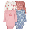 CARTERS CARTER'S Body dlhý rukáv Pink/Blue Floral dievča 4ks 18m/ veľ. 86