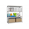 Fistar !!! Akčný balíček: 3x Regál 1800x1600x600 mm kovový zinkovaný 4-policový, nosnosť 700 kg