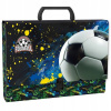 Tvrdý kufrík s rúčkou pre deti A4 5 cm futbalová lopta Derform