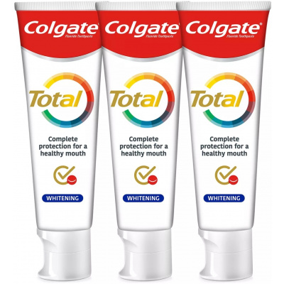 Colgate Bieliaca zubná pasta Total Whitening Trio 3 x 75 ml