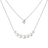 Gaura Pearls Perlový náhrdelník se zirkonem Carla - stříbro 925/1000, říční perla, zirkon SK20233N Bílá
