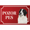 Landseer - Kovová tabuľka POZOR PES