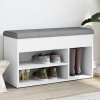 Lavička na topánky biela 82x32x45,5 cm kompozitné drevo-ForU-835026