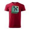 Sablio Tričko s potlačou Blocks Creeper - červené 4XL