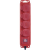Emos P14101, predlžovací kábel gumový IP44 s vypínačom 10 m, 4 zásuvky, 1,5mm2, červená P14101