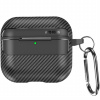 AppleKing obal so vzorom karbónových vlákien pre AirPods 4 - čierny - možnosť vrátiť tovar ZADARMO do 30tich dní