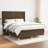 vidaXL Boxspring posteľ s matracom tmavohnedá 140x200 cm látka - Hnedá - 67395-209709