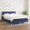 zahrada-XL Posteľný rám boxspring s matracom modrý 140x200 cm látka 3140703