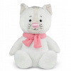 Mačka s ružovým šálom a visačkou 24 cm