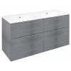 Sapho CIRASA umývadlová skrinka s dvojitým umývadlom 121x66x46cm, strieborný dub CR121-1111-21