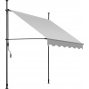 Tectake Upínacia markíza s ručnou kľukou, výškovo nastaviteľná 150 x 180 cm, svetlo sivá