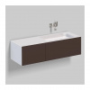 Alape Folio 10 - Umývadlo so skrinkou 1254x451 mm, pravé, svetlá hnedá 5159511000