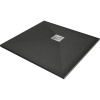 Mexen Stone+, štvorcová vanička z minerálneho kompozitu 70 x 70 cm, antracitová, 44717070