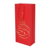 Papierová taška na víno - Vianoce, červená