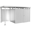 Zadná stena k prístrešku pre záhradné domčeky Biohort HighLine vel. S 2-5 134 x 181 cm strieborná metalická