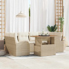 Sada zahradních pohovek 7 pcs béžová a krémová 100 x 55 x 73 cm Béžová 3349539