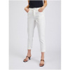 Biele dámske skrátené džínsy typu boyfriend