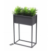 Stojan na kvety - Flowerbed metal cubo 60x40cm šedá loft hit (Stojan na kvety - Flowerbed metal cubo 60x40cm šedá loft hit)