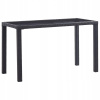 Záhradný stôl, stolík - Záhradný stôl, čierny, 123x60x74 cm, Polirattan (Záhradný stôl, čierny, 123x60x74 cm, Polirattan)