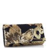 Bulaggi čierna spoločenská listová kabelka s flitrami Flower gold BU-32690