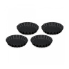 GUARDINI Gardenia 12 cm 4 ks čierne - formy na tartaletky / mini-tarty kovové