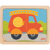 GOKI Drevené puzzle Hasičské auto 4 dieliky
