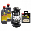 Olejová baterka Sedan-Natura Fresh 24 cm (ČIERNA petrolejová lampa + olej ISKRA 2l + knôt 100cm)