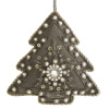 ArtFir Vianočná dekorácia STROMČEK 19 | sklenená strieborná 5 x 9 cm