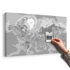 Obraz na korku klasická mapa sveta v čiernobielom prevedení