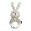 Detská plyšová hrkálka Baby Mix králik mätový