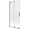 Mexen Velar L vaňová zástena 2-krídlová posuvná 95 x 150 cm, transparentná, gun metal - 896-095-003-01-95