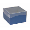 Darčeková krabička s priehľadným vekom 150x150x100/35 mm, modrá