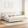 zahrada-XL Posteľný rám boxspring s matracom krémový 160x200 cm látka 3140870