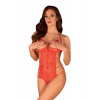 Koketná body Rediosa teddy - Obsessive L/XL červená