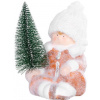 Postavička MagicHome Vianoce, Chlapček so stromčekom, terakota, 14,5x13x17 cm