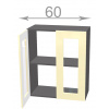 Casarredo Kuchynská vitrína 60, Craft W6072G, korpus grafit, dvierka dub A