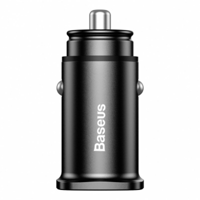 Baseus Square 2x USB QC 3.0 autonabíjačka, čierna (CCALL-DS01)