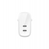 Belkin 60W Dual USB-C PD Wall Charger - White (WCB010vfWH)
