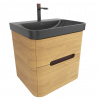 Swiss aqua technologies Koupelnová skříňka s umyvadlem SAT Fusion 57,5x53x45 cm dub medový mat SATFUSION260DMBKMB