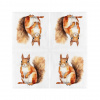 Ubrousky WATERCOLOR FOREST, lesní zvěř - veverka, 33x33cm|Esschert Design