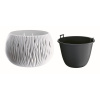 kvetináč 23,8cm BOWL SANDY DSK240-S449 biely plastový PROSPERPLAST