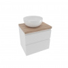 Naturel Koupelnová skříňka 2 zásuvková s krycí deskou Savona 58x53x44,8 cm bílá lesk SAVONA260BIDDH