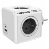 Cubenest Powercube Original USB PD 20W, A+C, 4× zásuvka, bílá/šedá, dětská pojistka, uzemnění, max. 16A/250V~3680W (PC220GY)